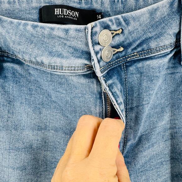 Hudson Jeans Women’s Size 14 Light Wash Flap Pocket Skinny Denim Y2K Revival - Picture 4 of 9